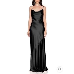 Nookie Black Satin Maxi Dress